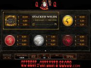 Game of Thrones Slots Pay Table