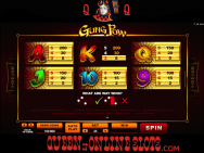 Gung Pow Slots Paytable