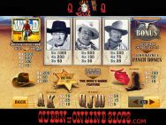 John Wayne Slots Pay Table