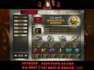 Rambo Slots Pay Table