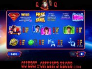 Superman The Movie Slots Paytable