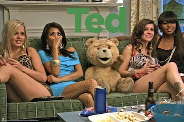 Ted on Couch With Girls