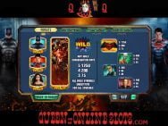 Batman v Superman Slots Paytable